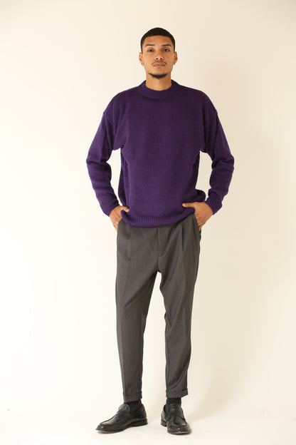 Maglione mohair viola uomo FW23